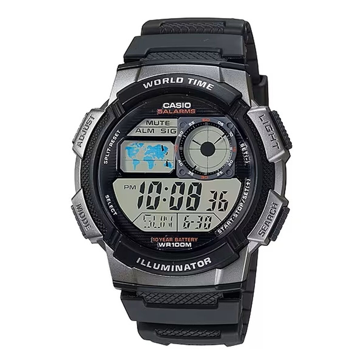 Men's Watch Casio WORLD TIME ILLUMINATOR Black (Ø 43 mm)