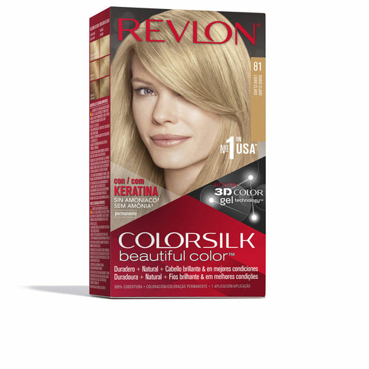 Permanent Dye Revlon Colorsilk Ammonia-free Nº 81 Rubio ultra claro brillante