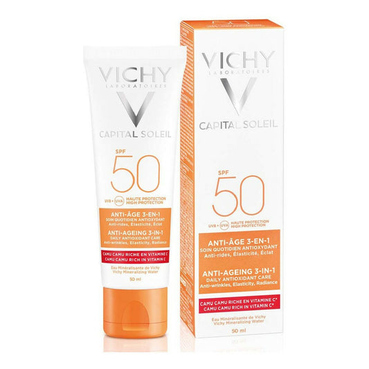 Anti-ageing Cream Vichy Capital Soleil 50 ml Antioksidantti 3-in-1