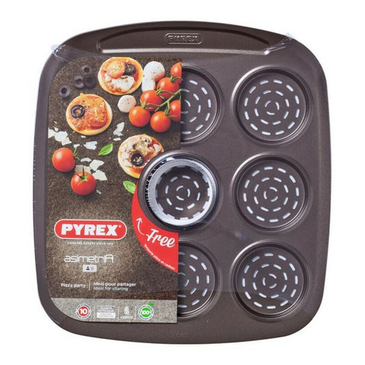 Leivinpelti Pizza Mini Pyrex Asimetria galvanoitu teräs (9 lokeroa) (16 x 16 cm)