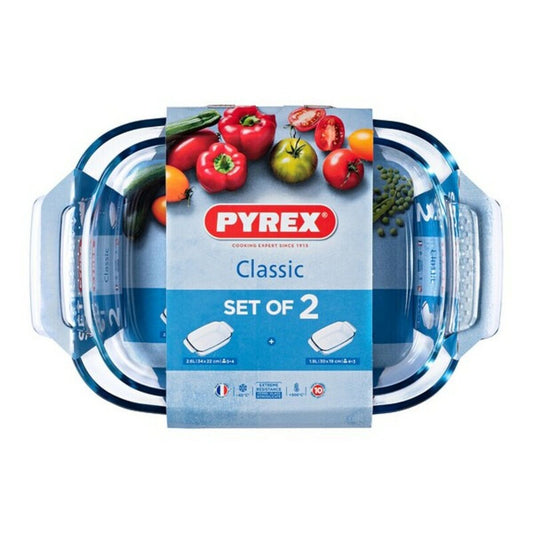 Uuniastiasetti Pyrex Classic läpinäkyvä borosilikaattilasi (2 kpl)