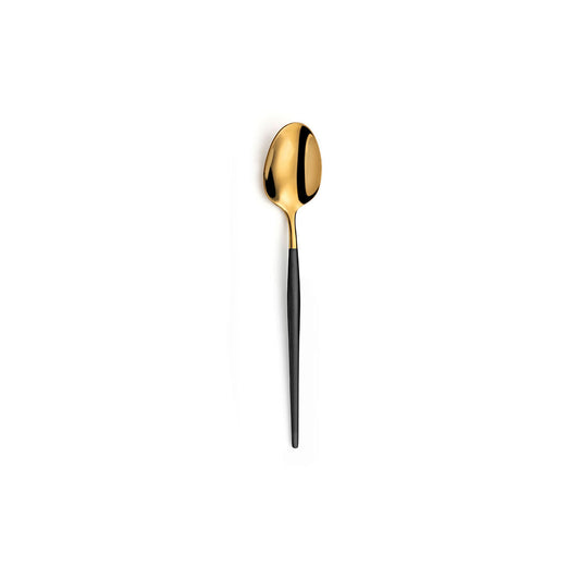 Set of Spoons Amefa Soprano Black Golden Metal Stainless steel Coffee 12 Units Amefa