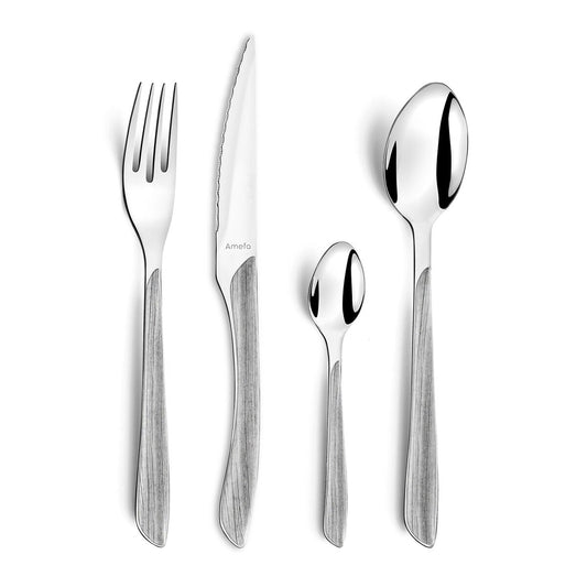 Cutlery Amefa Eclat Grey Metal Stainless steel 24 Pieces Amefa