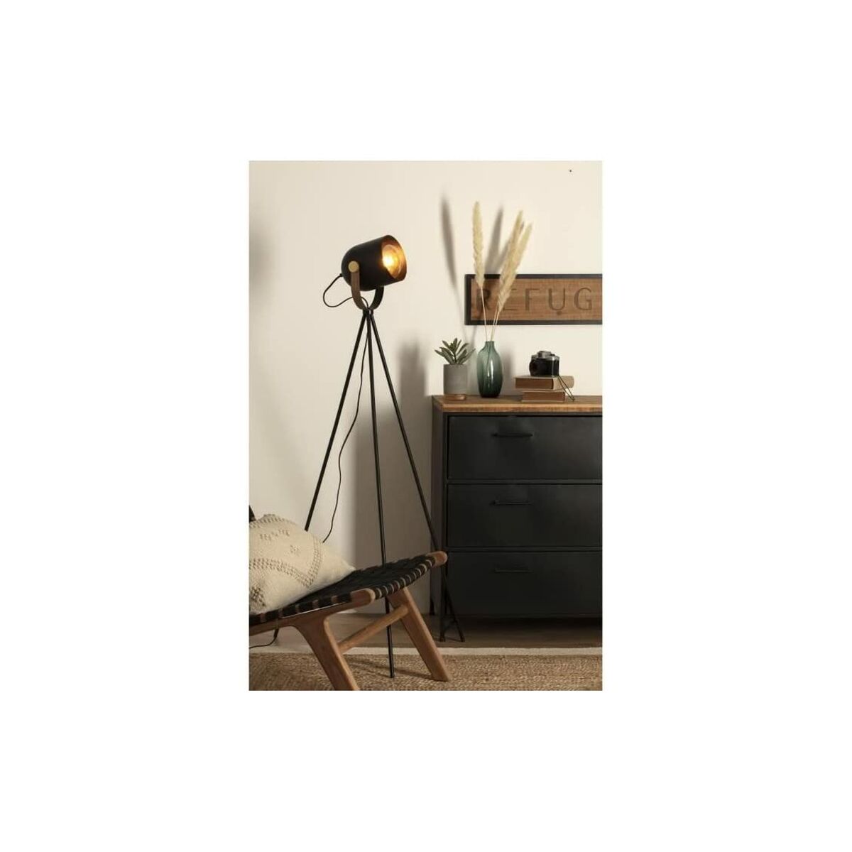 Floor Lamp Atmosphera Action Black Metal