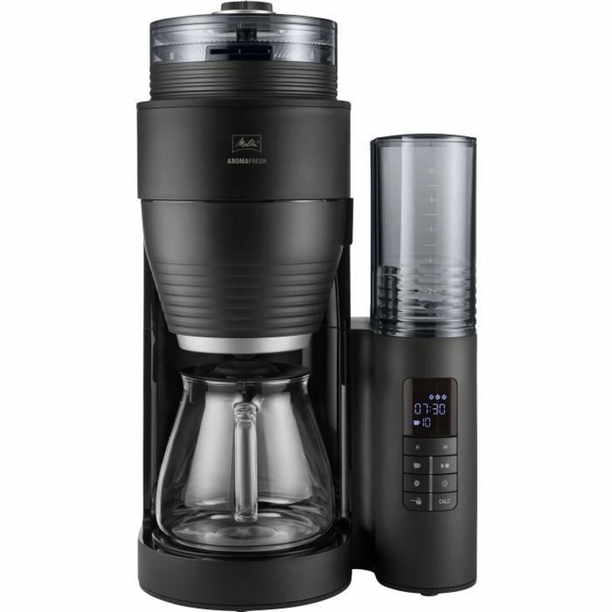 Drip Kahvinkeitin Melitta AROMAFRESH GLASS X BLACK-SILV 1 Musta Matta takaosa 1,25 L