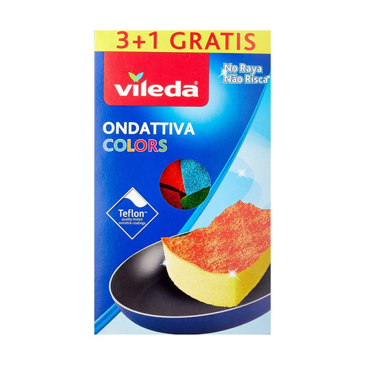 Scourer Vileda 169492 Keltainen Sininen Vihreä Oranssi Vaaleanpunainen Polyuretaani (4 kpl) (1 yksikkö)