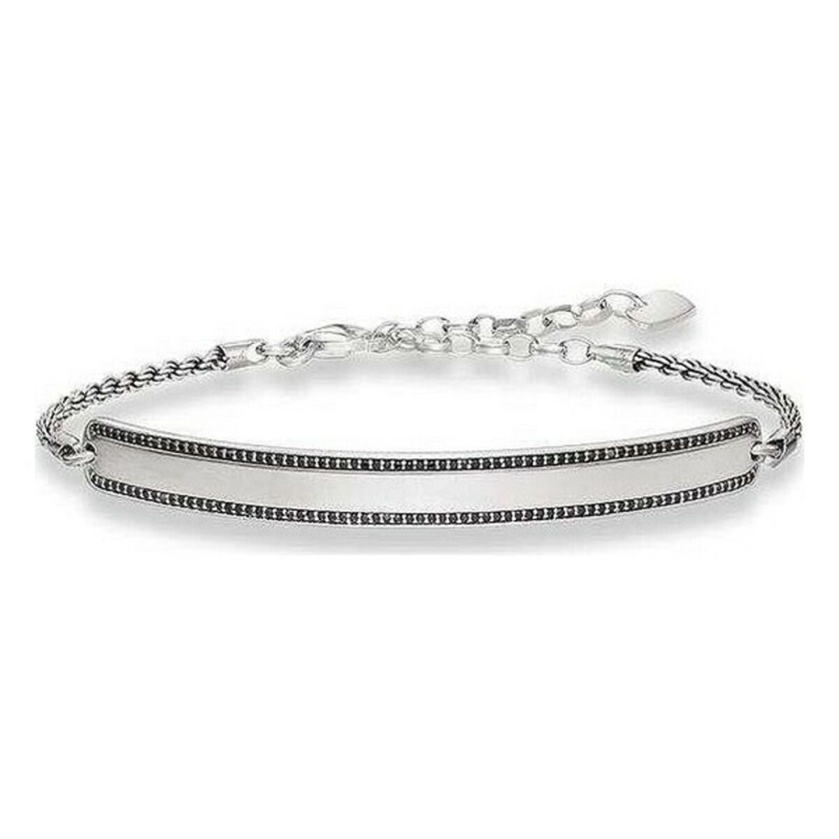 Unisex rannekoru Thomas Sabo LBA0009-643-11 hopea musta 19 cm 15-18 cm