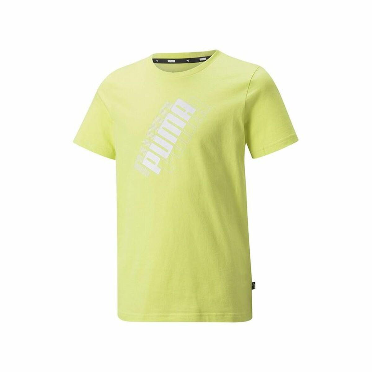 Child's Short Sleeve T-Shirt Puma Power Logo Yellow Puma