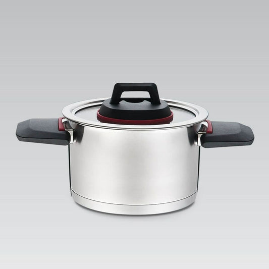 Casserole with Lid Feel Maestro MR-3530-22 Red Black Steel Stainless steel Plastic Ø 22 cm 4,2 L