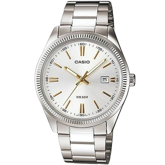 Men's Watch Casio DATE - SILVER, GOLD INDEXES (Ø 39 mm)