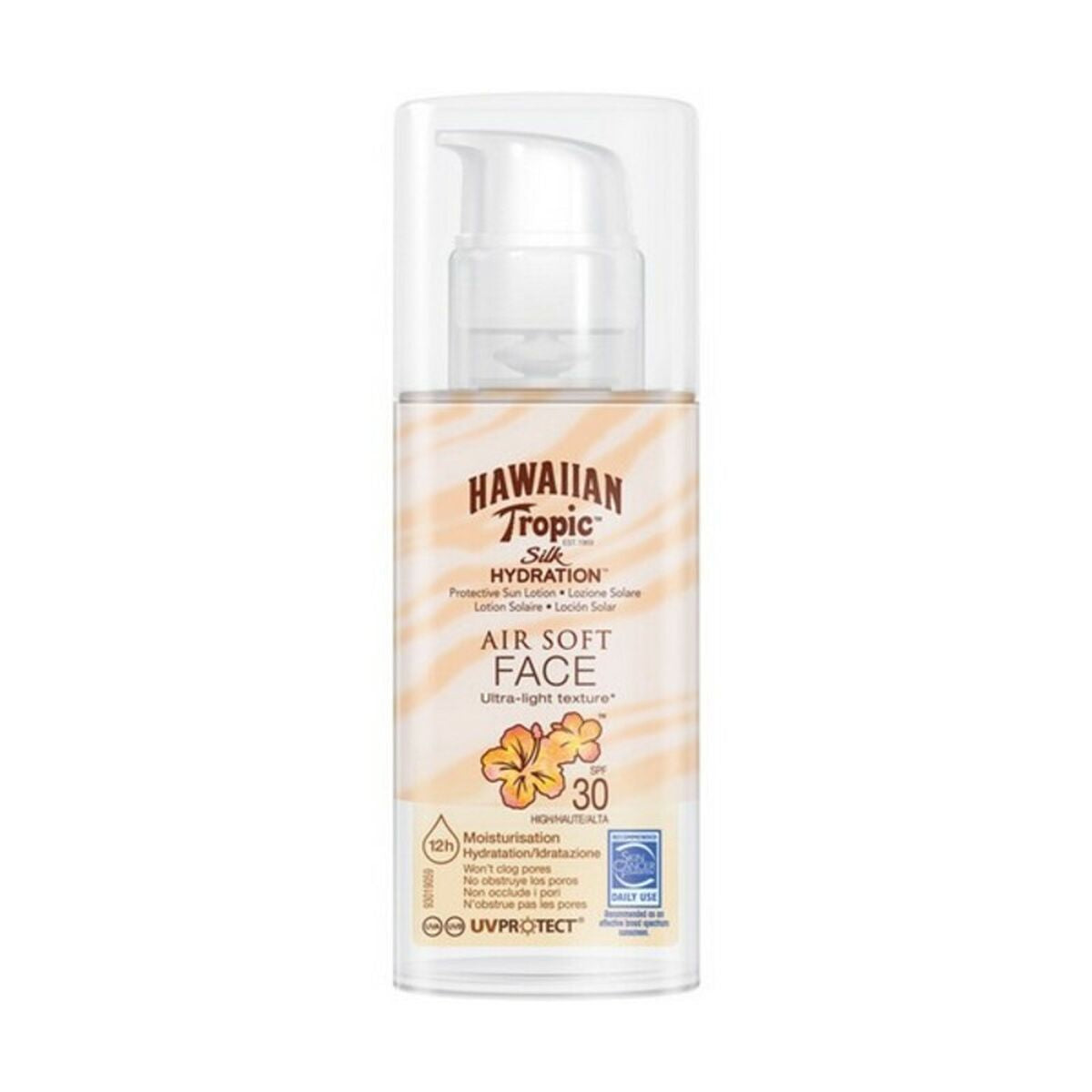 Facial Sun Cream Silk Air Soft Hawaiian Tropic Silk Air Soft Face Spf 30 50 ml Spf 30 Hawaiian Tropic