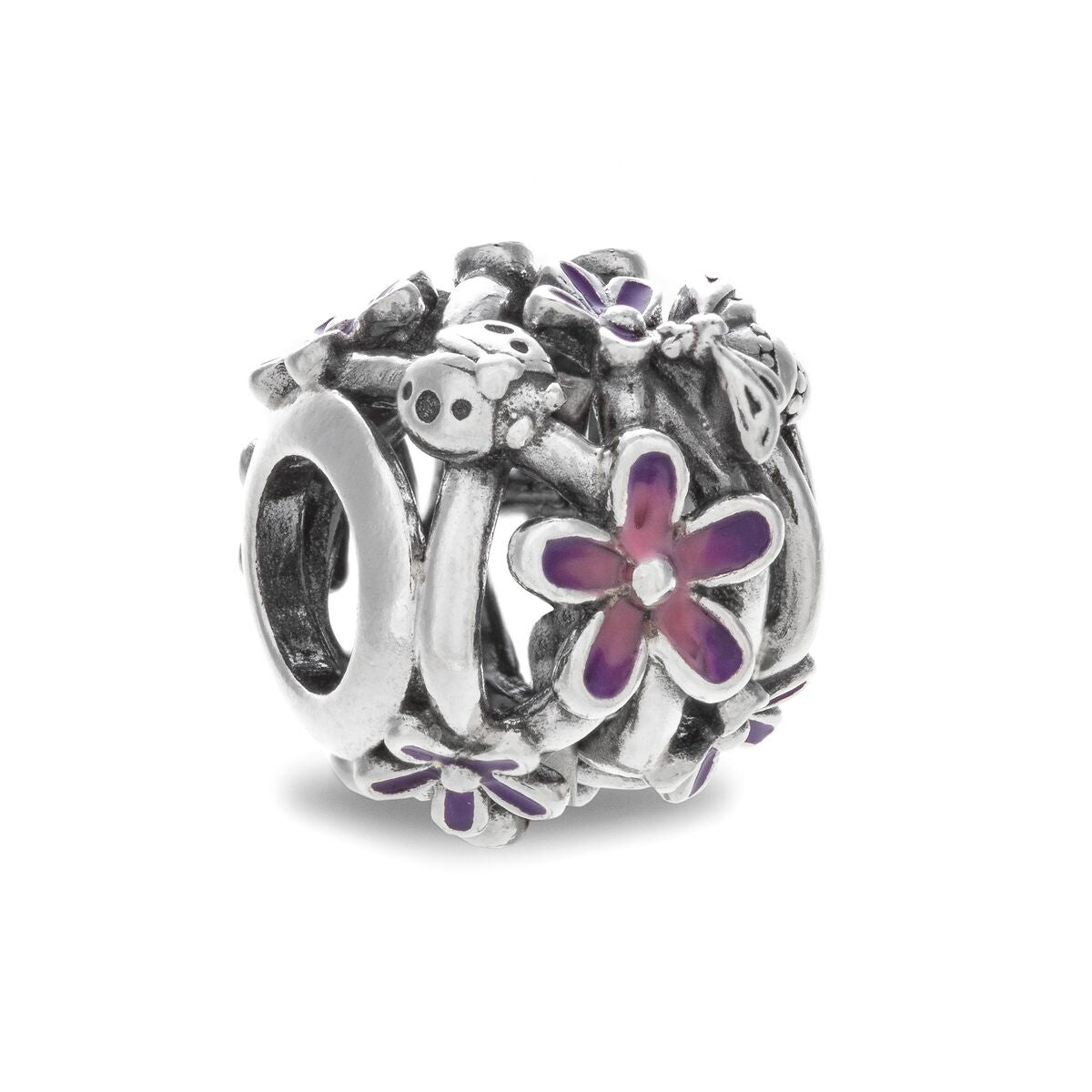 Naisten helmet Pandora OPENWORK PURPLE DAISY Hopea violetti