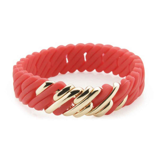 Ladies'Bracelet TheRubz 02-100-418 Red Silicone Stainless steel Golden Steel/Silicone (15 mm x 18 cm) TheRubz