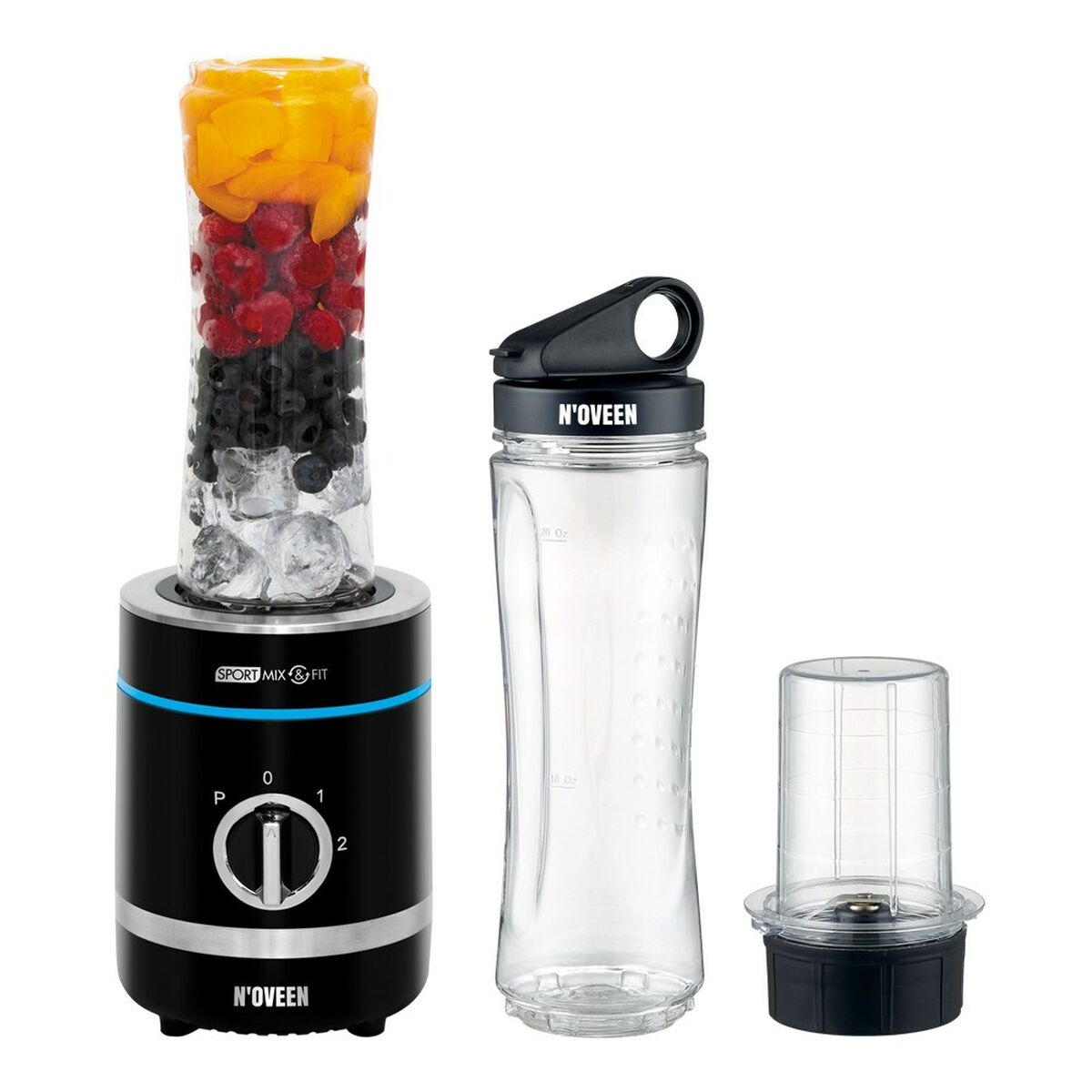 Cup Blender N'oveen SB1000 Musta 300 W 600 ml