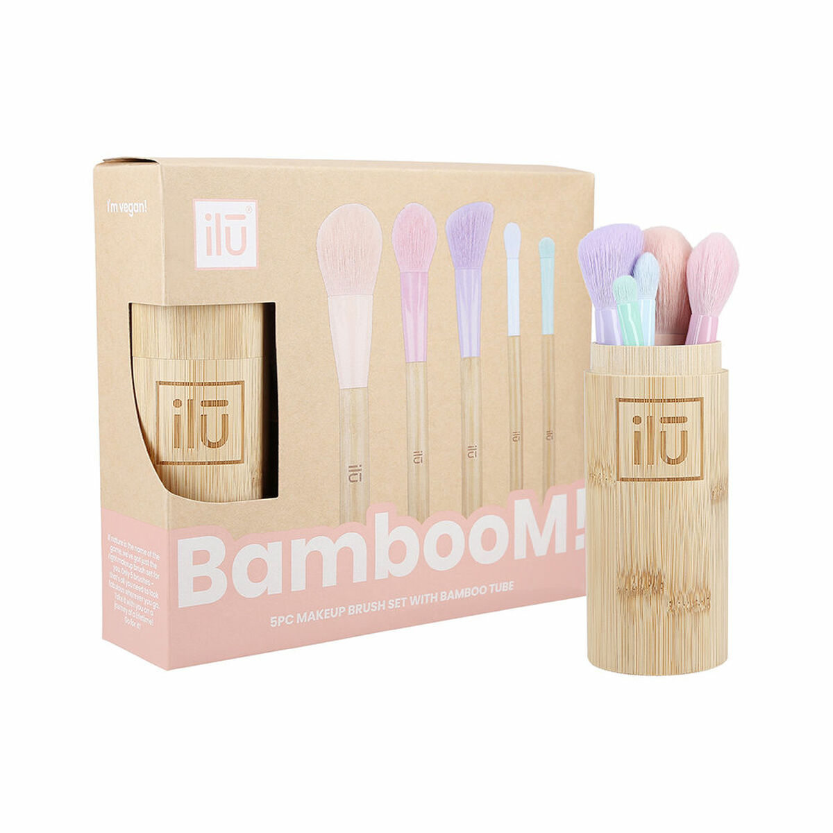 Set of Make-up Brushes Ilū Bamboom Lote Multicolour 6 Pieces