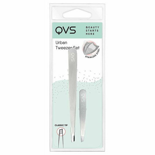 Tweezers for Plucking QVS 100670247 Silver Tweezers for Plucking Stainless steel 2 Pieces