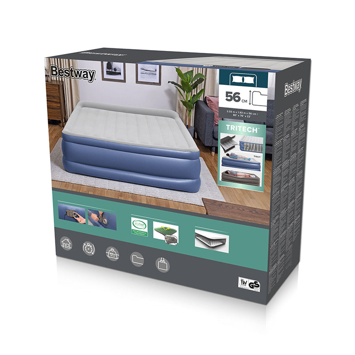 Inflatable Mattress Bestway 203 x 193 x 56 cm