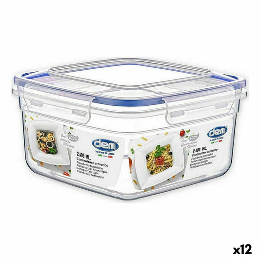 Hermetic Lunch Box Dem 2,4 L 21 x 21 x 11 cm (12 yksikköä)