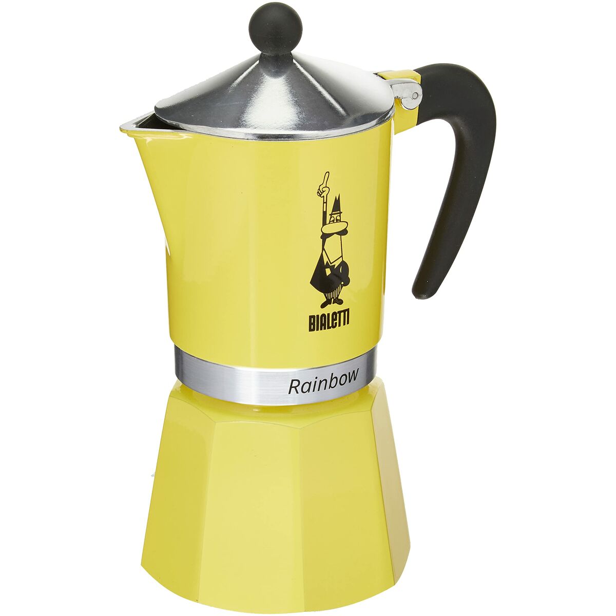 Italialainen kahvipannu Bialetti Rainbow Yellow Metal 6 kuppia