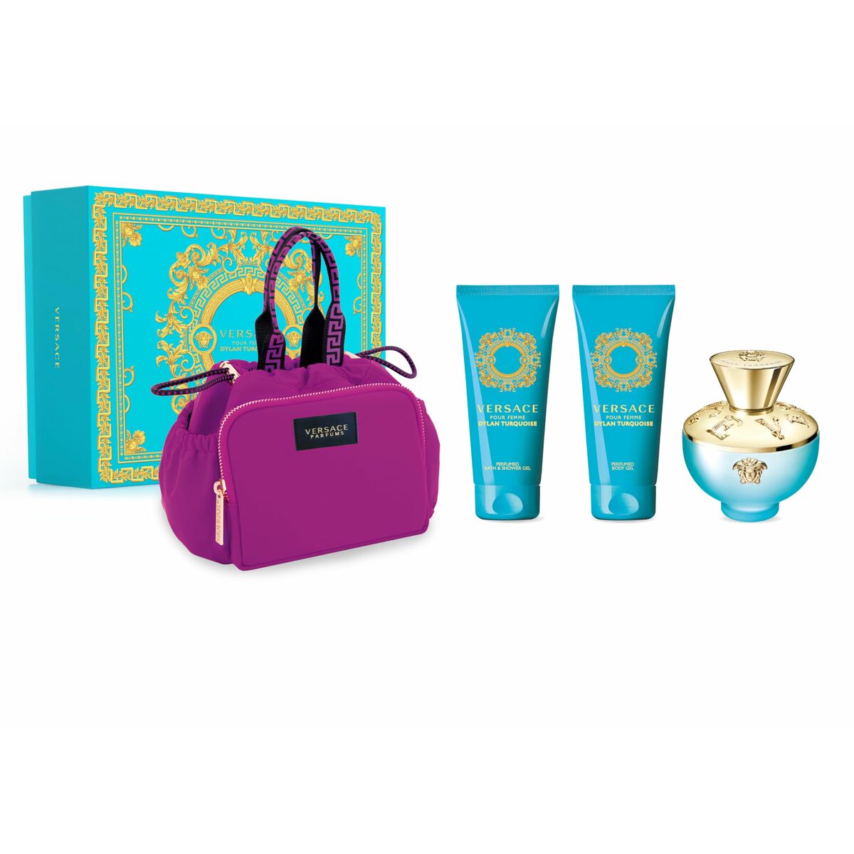 Women's Perfume Set Versace Pour Femme Dylan Turquoise EDT 4 Pieces Versace