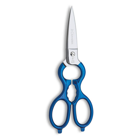 Kitchen Scissors 3 Claveles 8" Stainless steel Blue Multi-use 3 Claveles