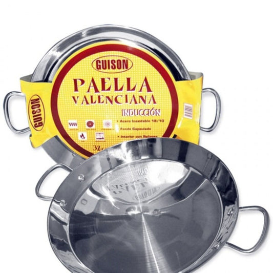 Paella Pan Guison ruostumaton teräs hopea 3 L (46 cm) (kunnostettu C)