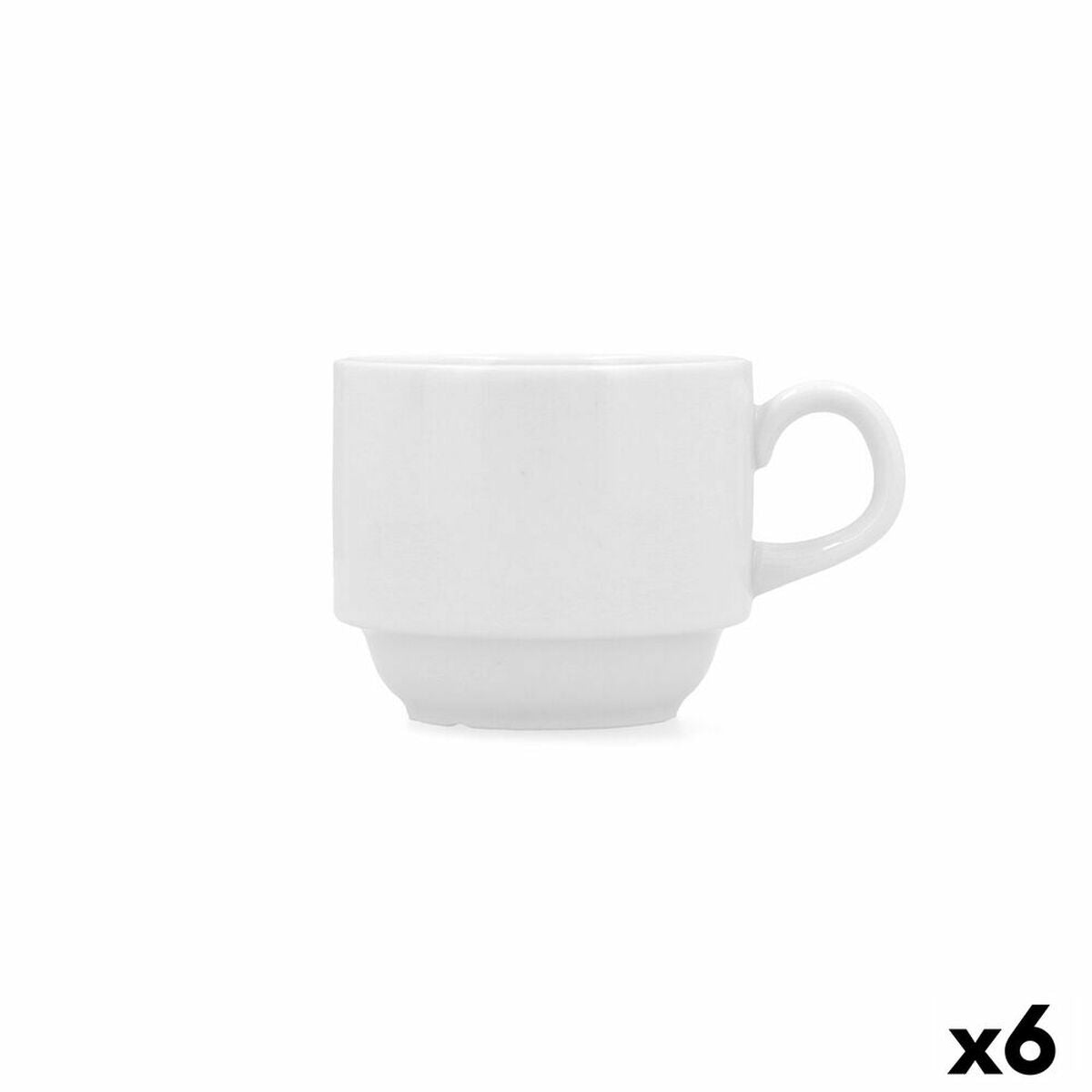 Cup Bidasoa Glacial Coffee Ceramic White 180 ml (6 yksikköä)