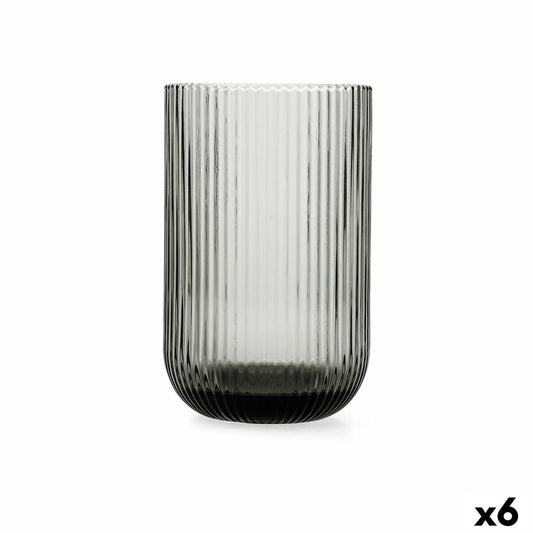 Glass Bidasoa Fosil Grey Glass 460 ml (6 yksikköä)