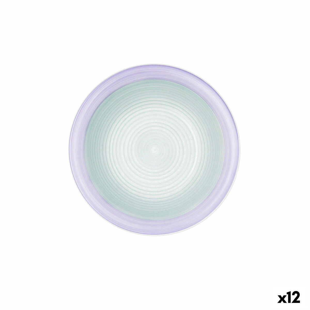 Deep Plate Quid Kaleido Green Purple Ceramic 21,5 cm (12 yksikköä)