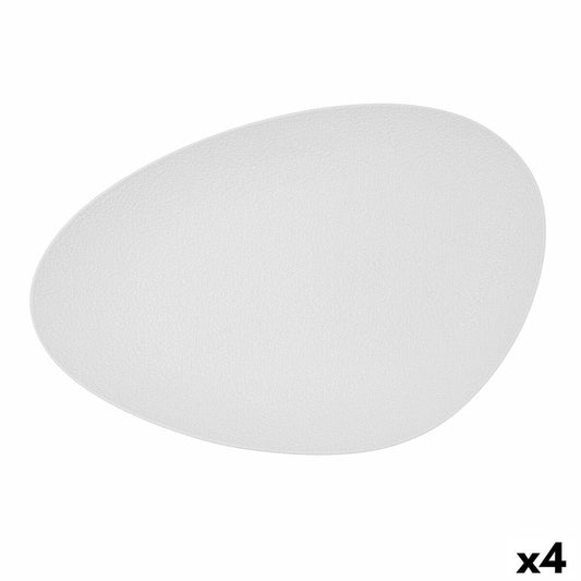 Välipalatarjotin Bidasoa Fosil White Keraaminen alumiinioksidi soikea 39,1 x 26,3 x 3,4 cm (4 yksikköä)