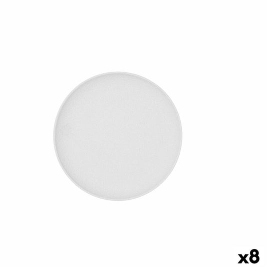 Tasalevy Bidasoa Fosil White Ceramic 21,3 x 21,2 x 2,2 cm (8 yksikköä)