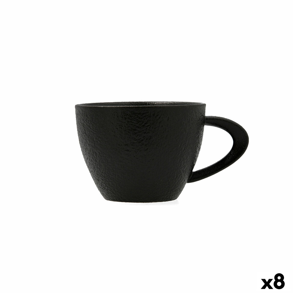 Cup Bidasoa Fosil Black Ceramic Aluminum Oxide 220 ml (8 yksikköä)