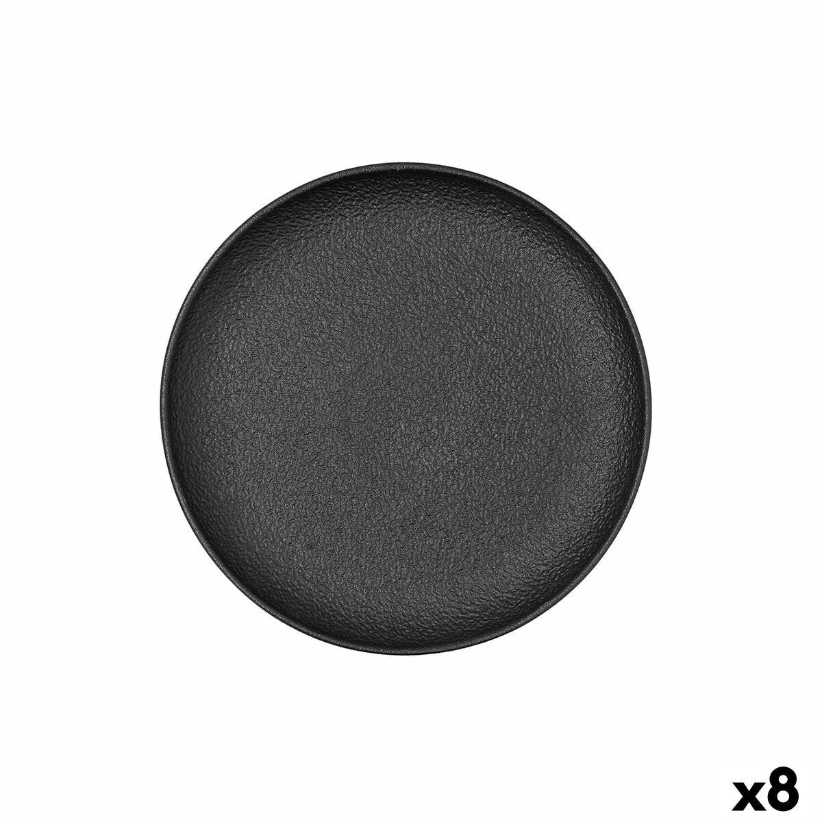 Tasalevy Bidasoa Fosil Black Ceramic 21,3 x 21,2 x 2,2 cm (8 yksikköä)