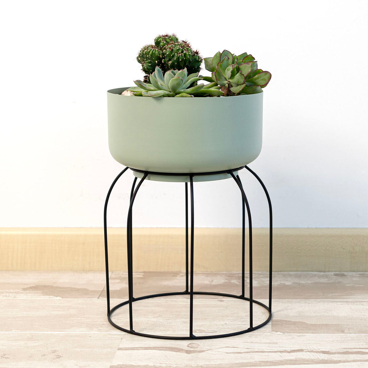 Planter with stand Vinthera Moa Green Metal 20 x 20 x 30 cm (6 Units)