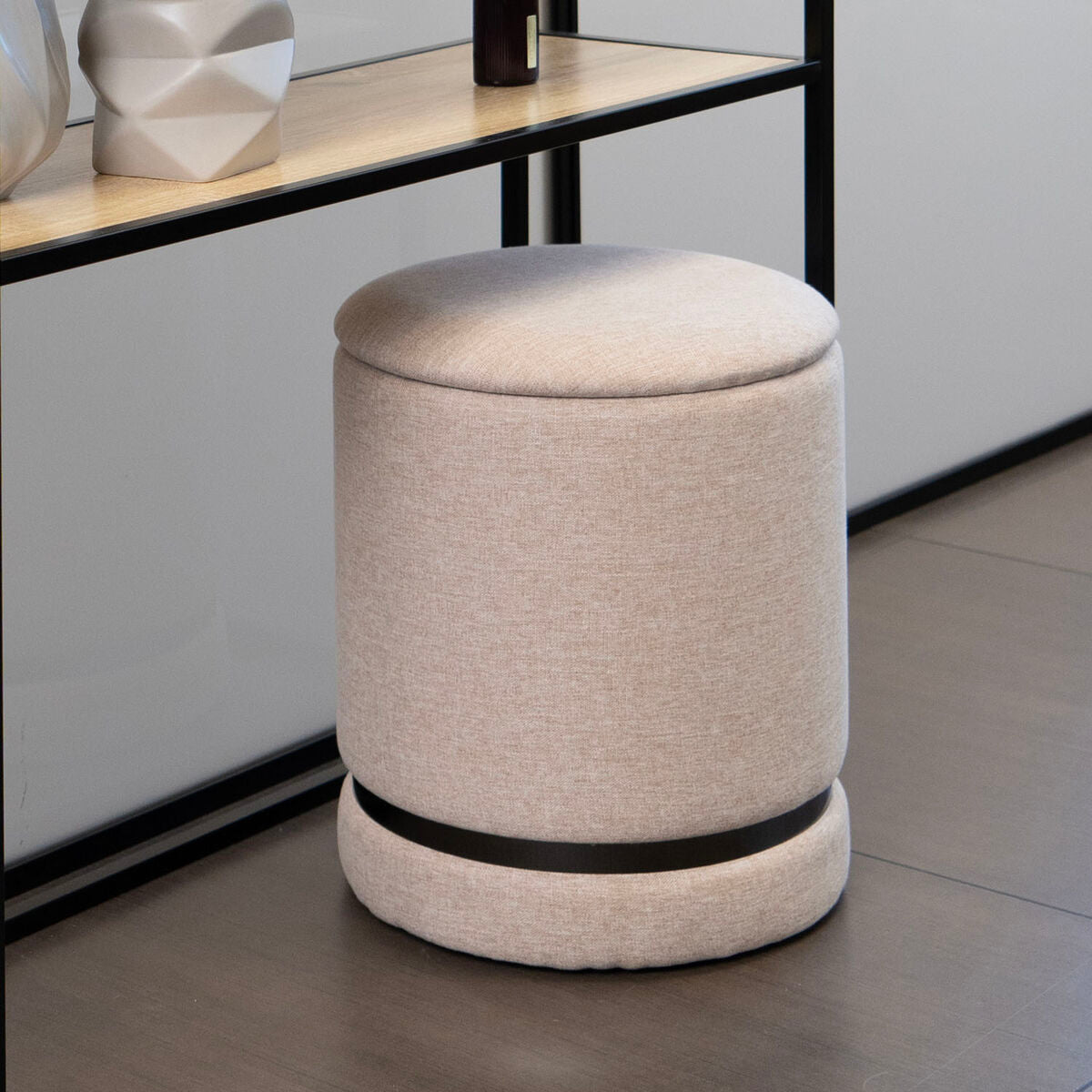 Pouffe Vinthera Moa Beige Wood 32 x 40 cm (2 Units)