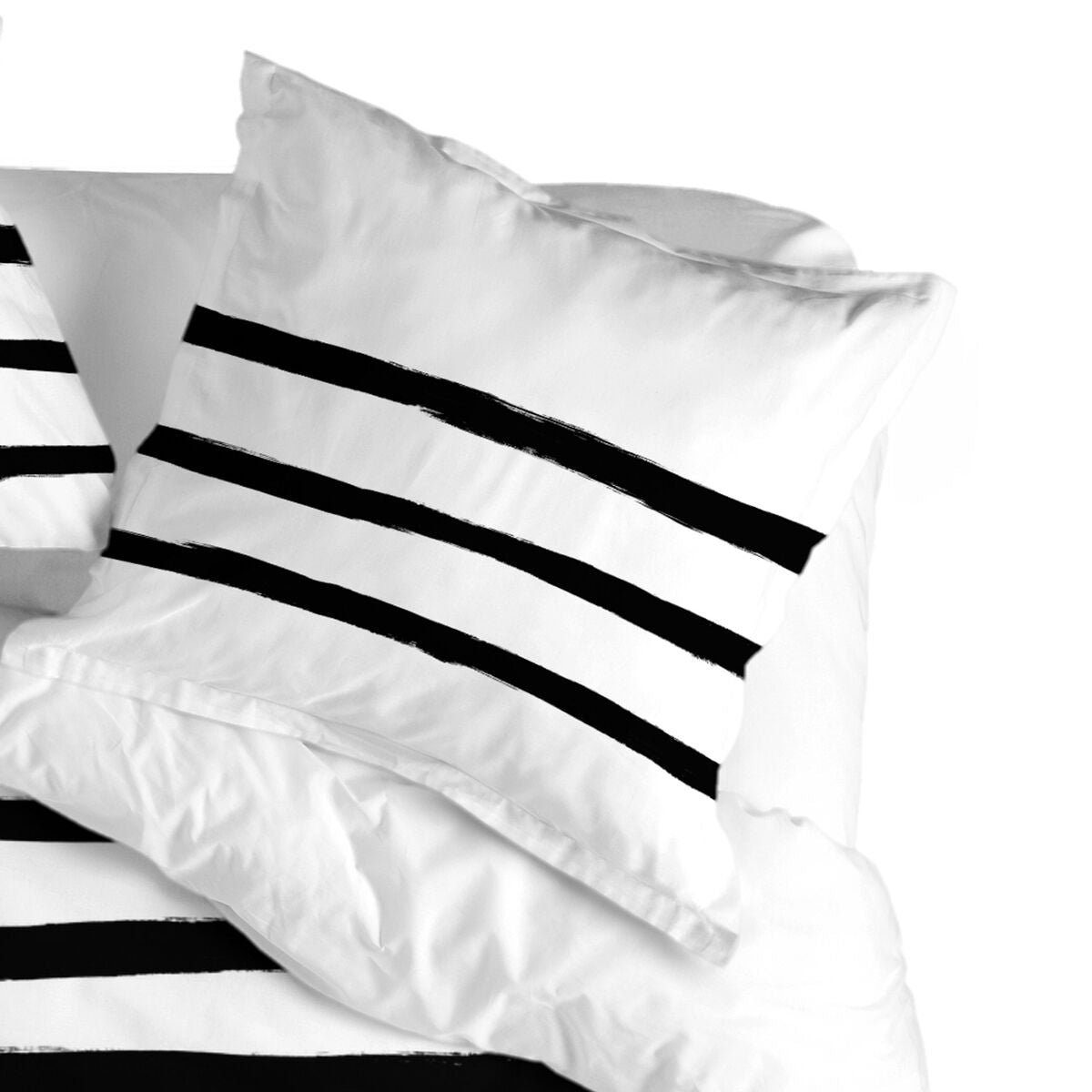 Pillowcase HappyFriday Blanc Stripes Multicolour 80 x 80 cm HappyFriday