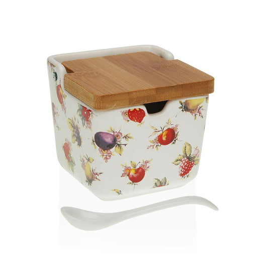 Sugar Bowl Versa Strawberry Ceramic (8,8 x 8,5 x 8,8 cm) Versa