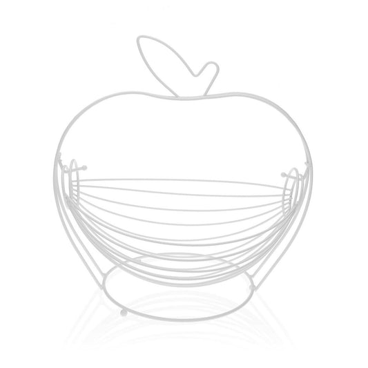 Hedelmäkulho Versa White Apple Steel (24,5 x 29,5 x 30 cm)