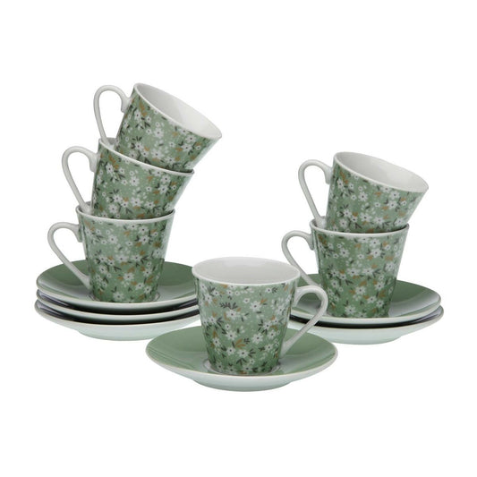 Piece Coffee Cup Set Versa Flowers 6 kpl posliinia