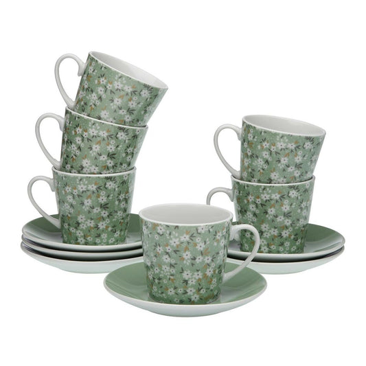 Piece Coffee Cup Set Versa Flowers 6 kpl posliinia