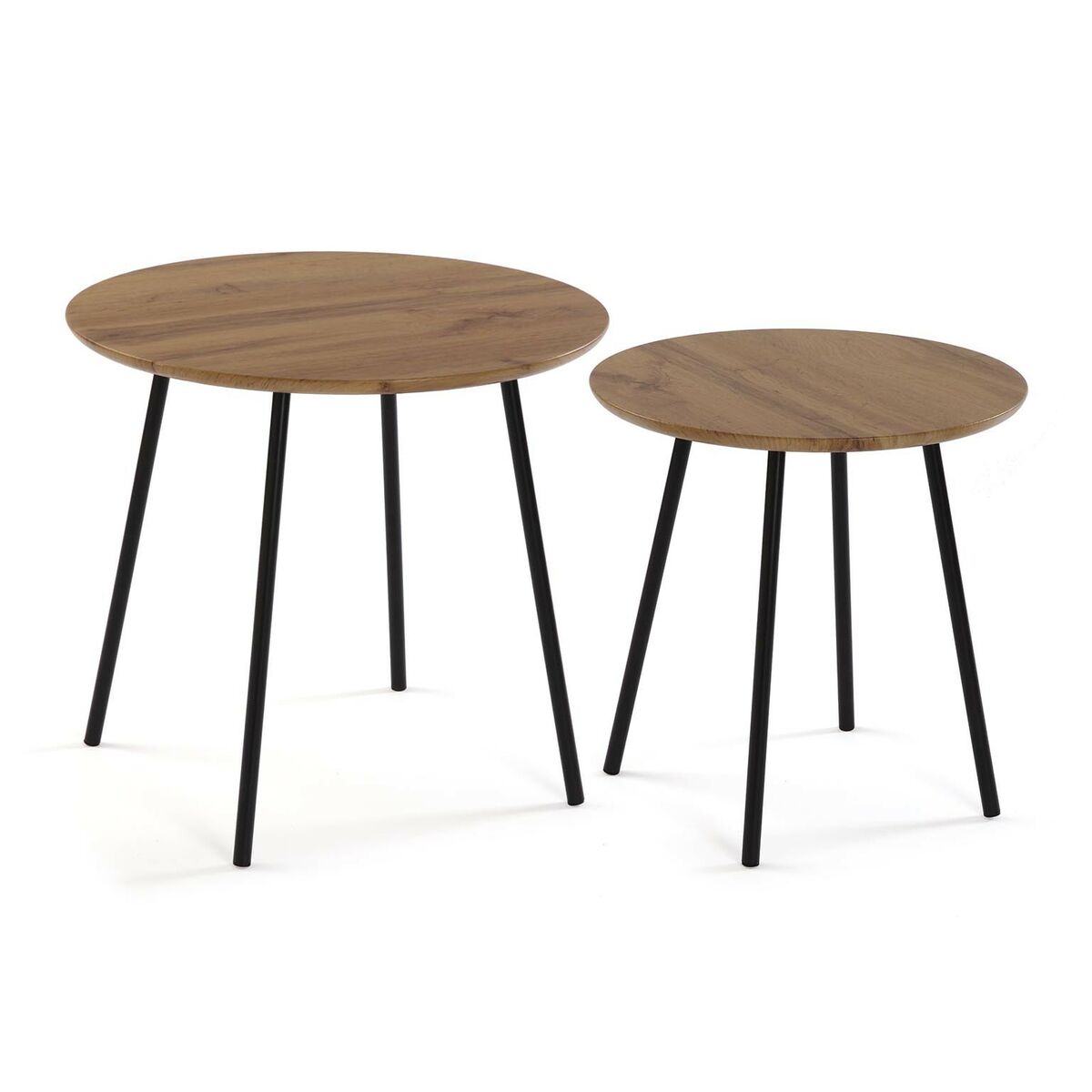 Set of 2 tables Versa Metal MDF Wood 50 x 49 x 50 cm (2 Units)