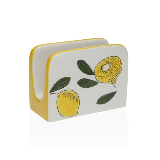 Napkin holder Versa Ceramic 5 x 8 x 11 cm Lemon