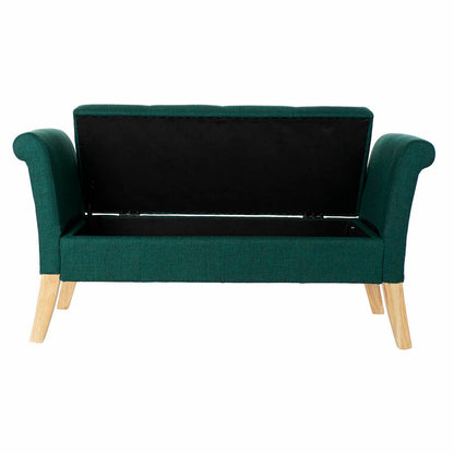 Bench DKD Home Decor 8424001795512 Natural Wood Polyester Green (130 x 44 x 69 cm)