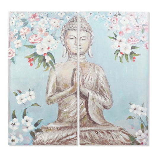 Painting DKD Home Decor CU-181694 Canvas Buddha Oriental (140 x 3 x 140 cm) (2 pcs) DKD Home Decor