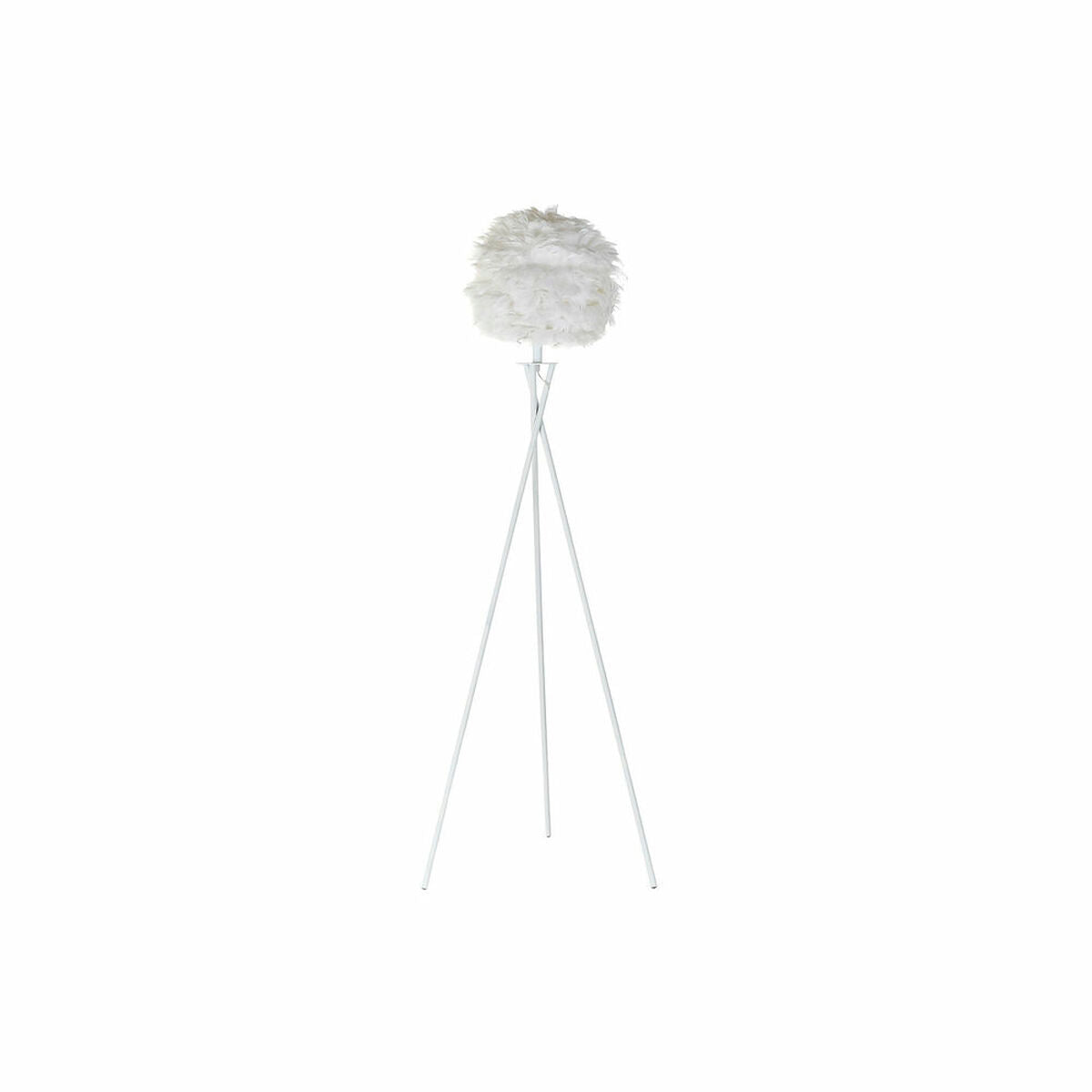 Floor Lamp DKD Home Decor Metal White Feather (40 x 40 x 150 cm) DKD Home Decor