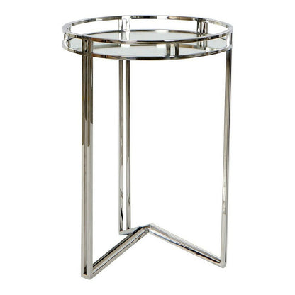 Side table DKD Home Decor Crystal Steel Silver (42 x 42 x 61 cm)