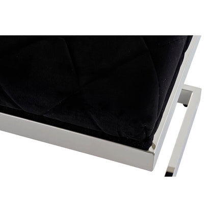 Bench DKD Home Decor Black Polyester Steel (140 x 40 x 40 cm)