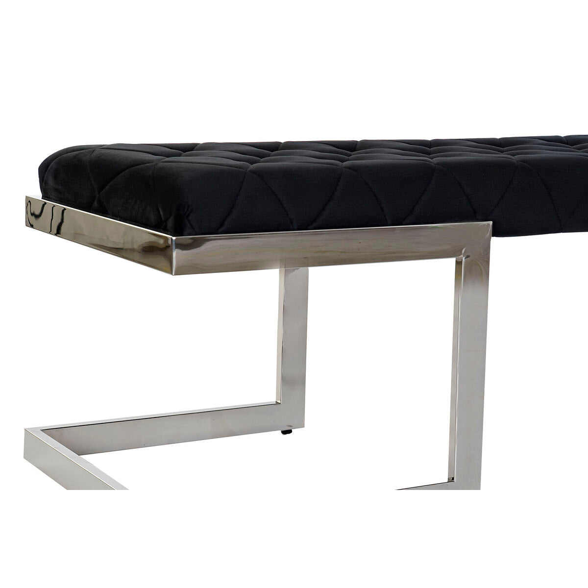 Bench DKD Home Decor Black Polyester Steel (140 x 40 x 40 cm)