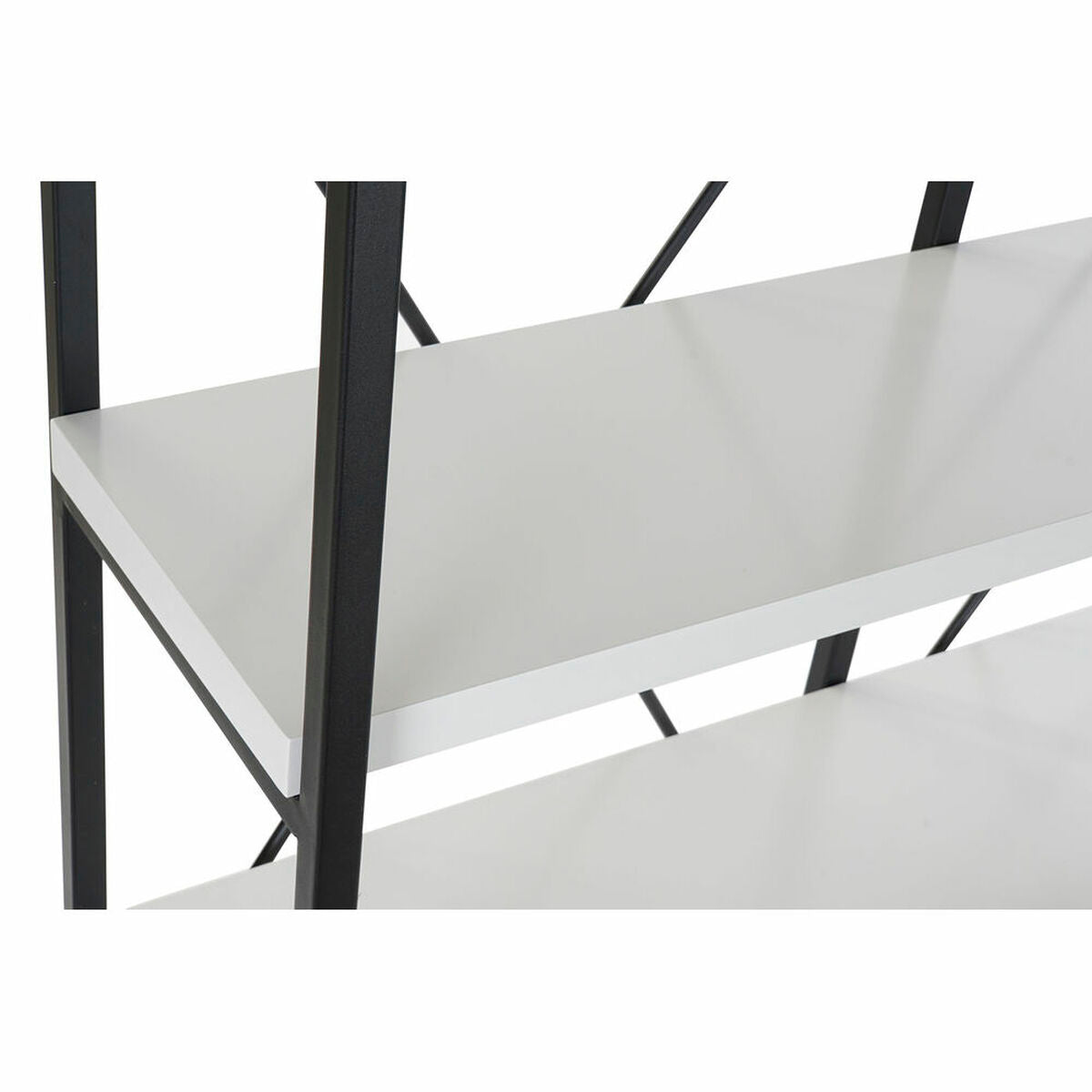 Shelves DKD Home Decor Black Metal White 4 Shelves MDF Wood (110 x 30 x 150 cm)