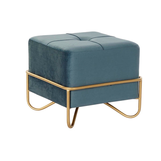 Bench DKD Home Decor 8424001850921 Blue Multicolour Golden Foam Metal MDF Wood 42 x 42 x 38 cm DKD Home Decor